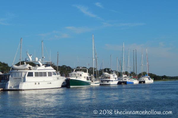 Jekyll Island Sunset Dolphin Tour Docked Boats