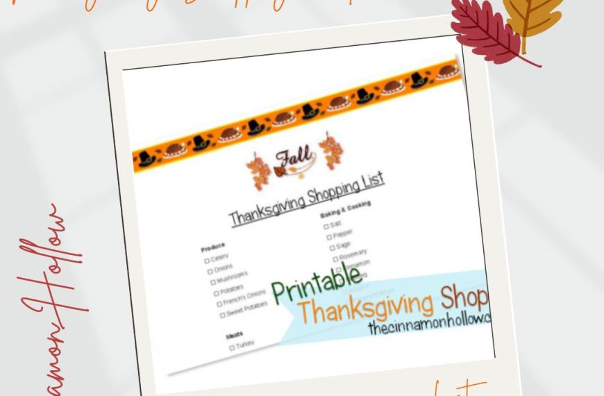 Printable Thanksgiving Shopping List
