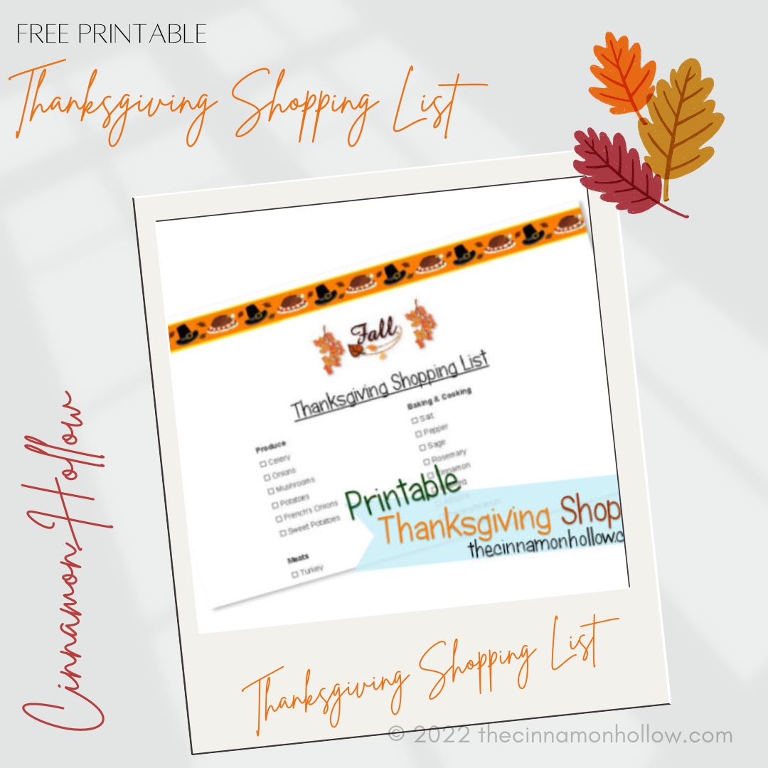 Download This Free Easy Printable Thanksgiving Shopping List