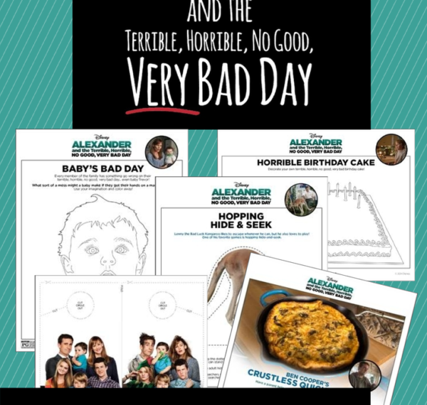 Alexander And The Terrible, Horrible, No Good, Very Bad Day Printable Activity Sheets