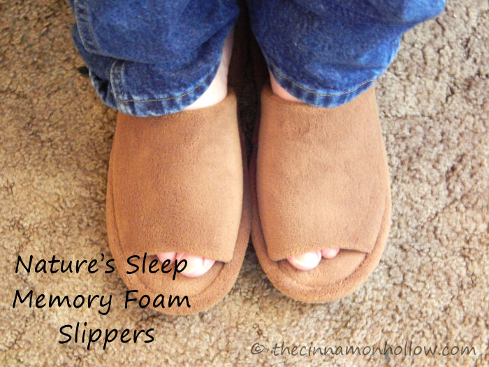 I've worn Nature’s Sleep Memory Foam Slippers for quite awhile but until recently, my husband Clay had never experienced that cushy softness for himself. I had the opportunity to review a new pair and I wanted him to be able to enjoy some uber foot comfort so I picked a pair for my man. I love me some Nature's Sleep Memory Foam Slippers!