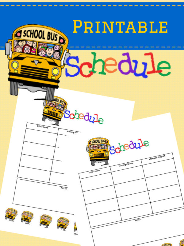 Printable Bus Schedule