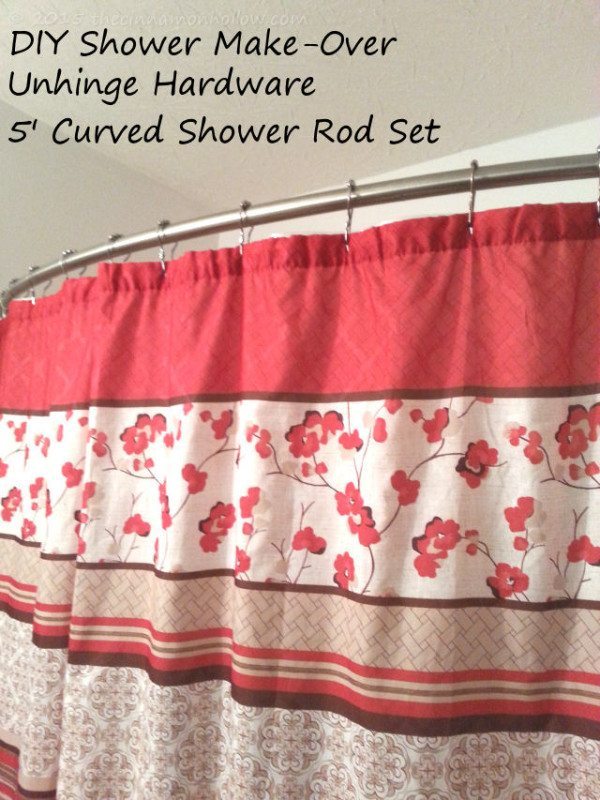 Bathroom Makeover With A Unhinge Curved Shower Curtain Rod Set