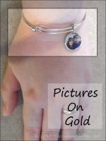 Pictures On Gold Expandable Photo Bracelet