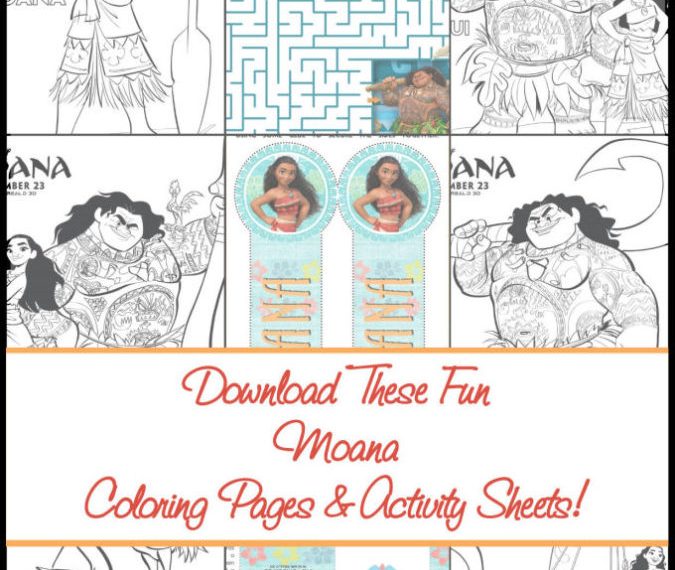 Moana Coloring Pages and Activity Sheets