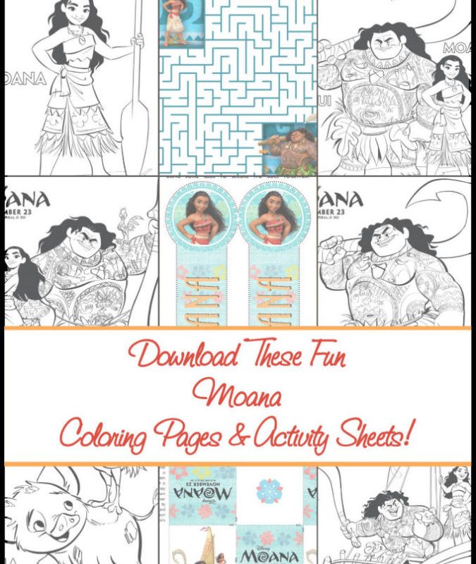 Moana Coloring Pages and Activity Sheets