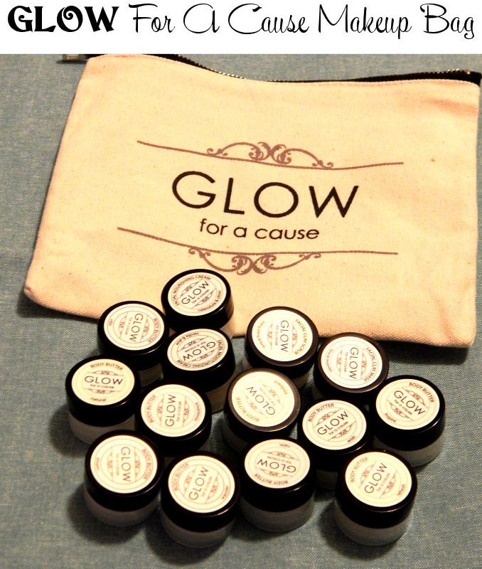 GLOW for a cause TRY IT ALL in a BAG makeup bag