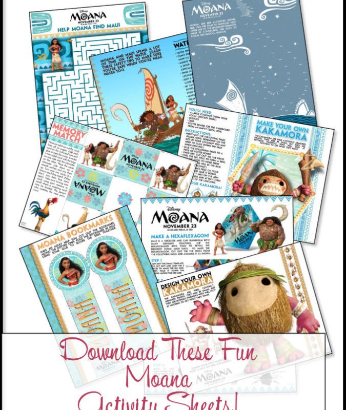 Moana Coloring Pages and Activity Sheets