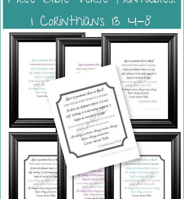 Free Bible Verse Printables 1 Corinthians 13 4-8