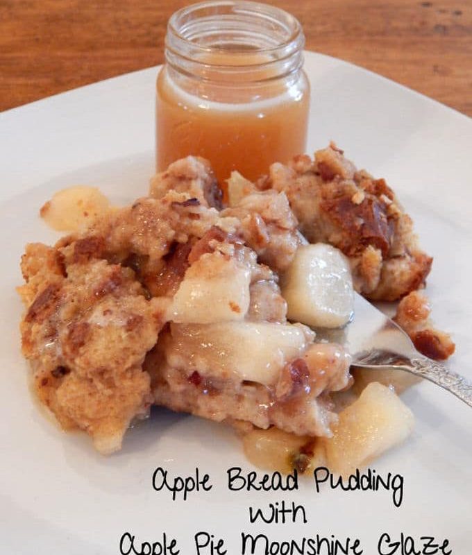 Apple Bread Pudding Recipe With Apple Pie Moonshine Glaze