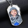 Stainless Steel Photo Dog Tag Photo Pendant w- 24 inch Ball Chain