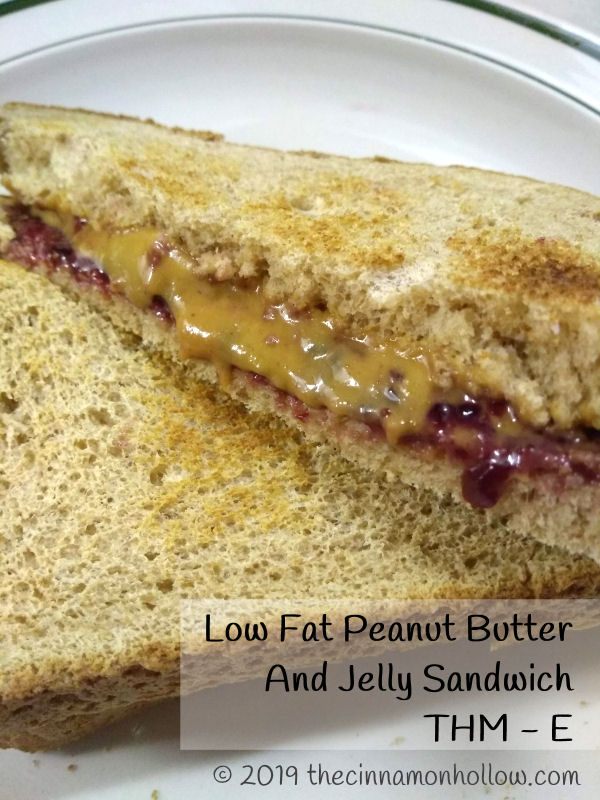 Low Fat Peanut Butter and Jelly Sandwich