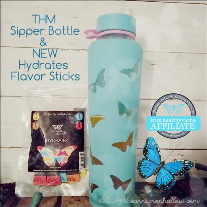 Blue THM Sipper Bottle and  Trim Healthy Mama Hydrates Sampler Pack