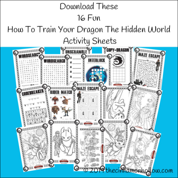 How To Train Your Dragon: The Hidden World Activity Sheets