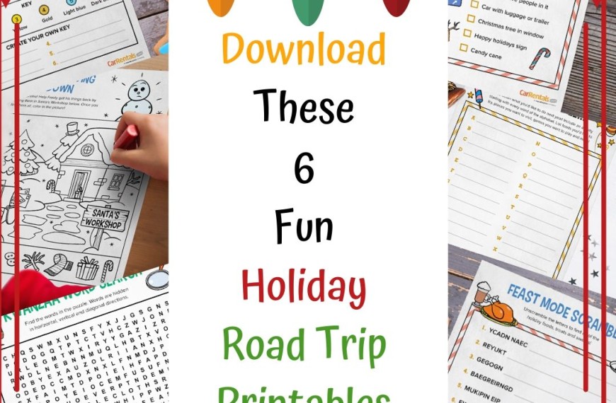 Download These 6 Fun Holiday Road Trip Printables For Kids