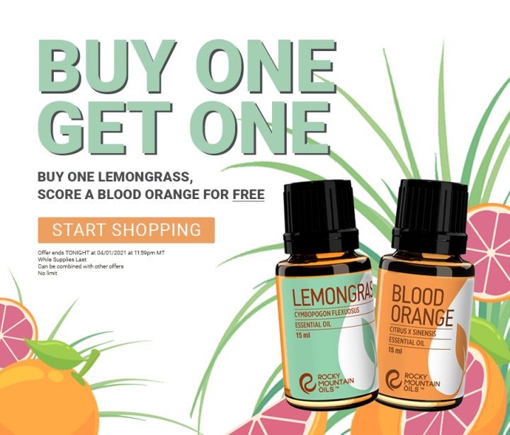 BOGO Buy Lemongrass And Get A Free Blood Orange EO Today Only!