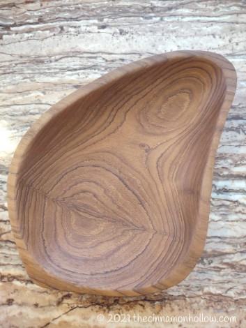 NOVICA Undiscovered Artisan Box Teak Wood Appetizer Bowl Forest Slice
