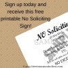 Cinnamon Hollow Newsletter Free No Soliciting Sign