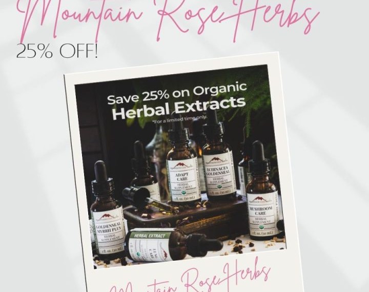 Mountain Rose Herbs 25% Off Herbal Extracts