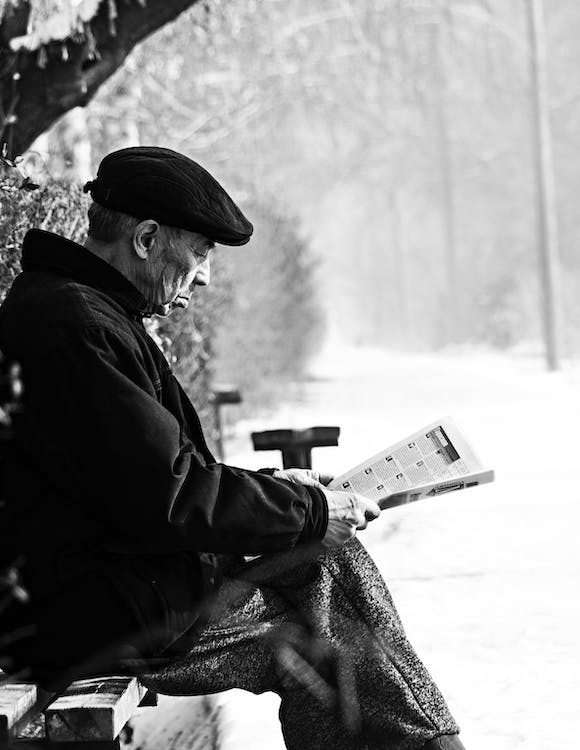 elderly man sitting on a bench: health changes in your 70's