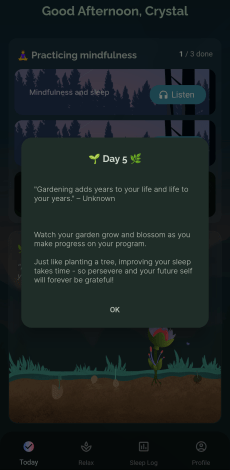Stellar Sleep App Sleep Garden