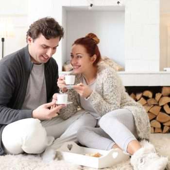 young couple at home: wedding registry checklist