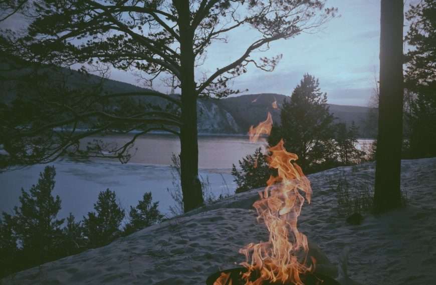 firepit at a lake