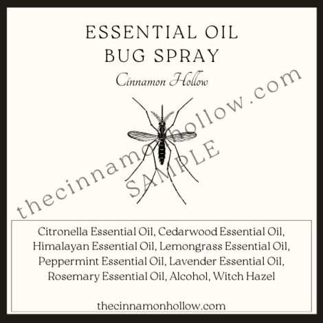 Essential Oil Bug Spray Label Sample