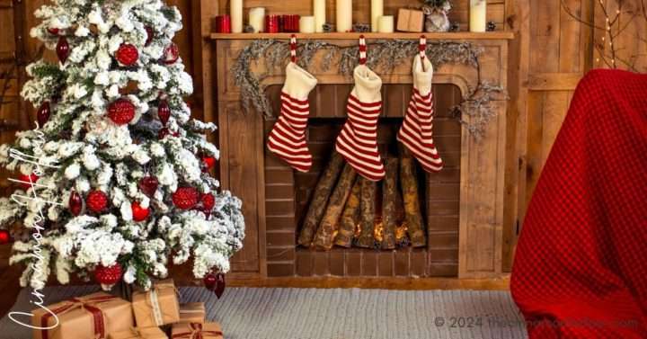 Rustic Christmas Fireplace