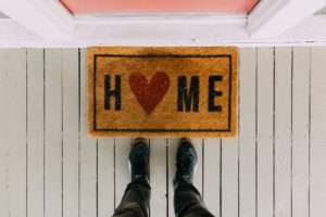 door mat in front of a spotless home