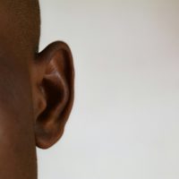 close up of ear - needs hearing aids