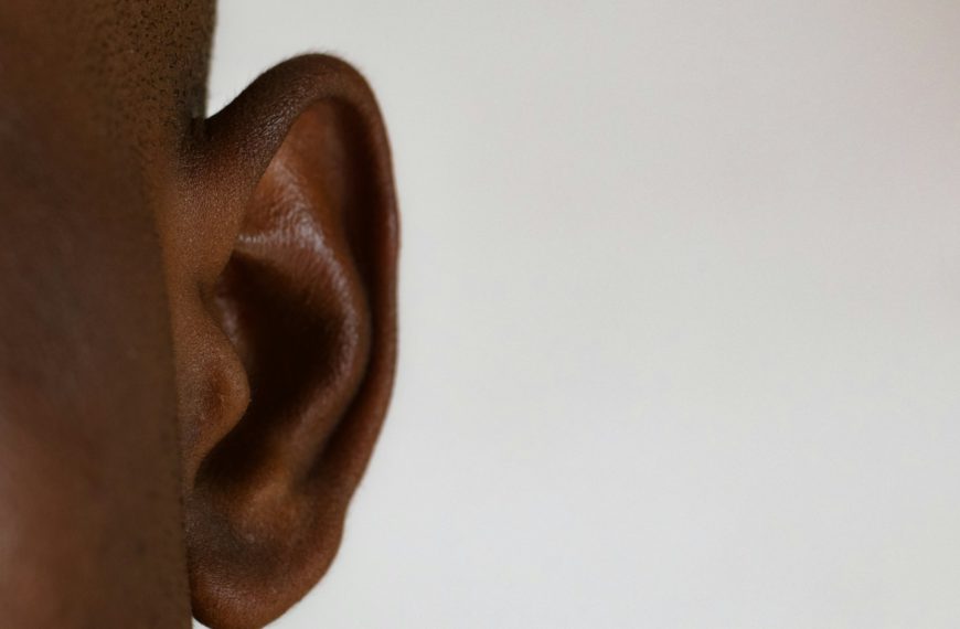 close up of ear - needs hearing aids