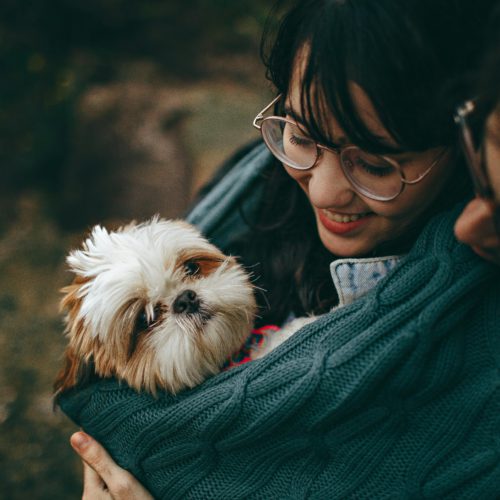 pets - woman and her dog