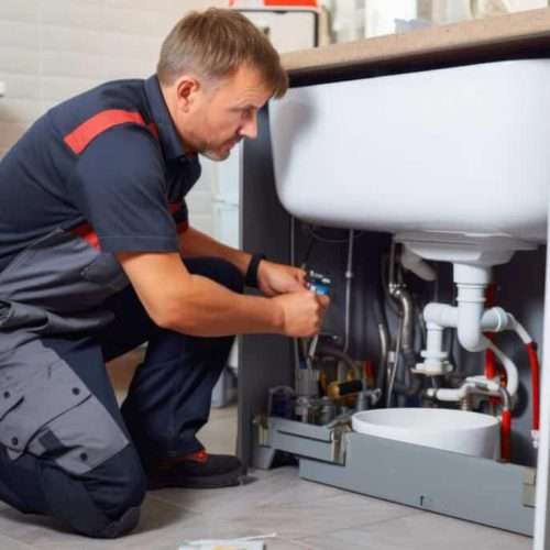 plumbers fixing a sink - local plumbing service - Local Plumbers