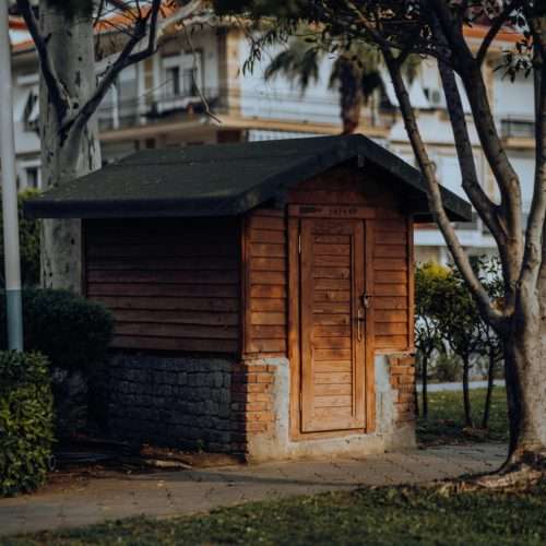 wooden shed