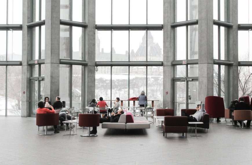 people in a commercial space