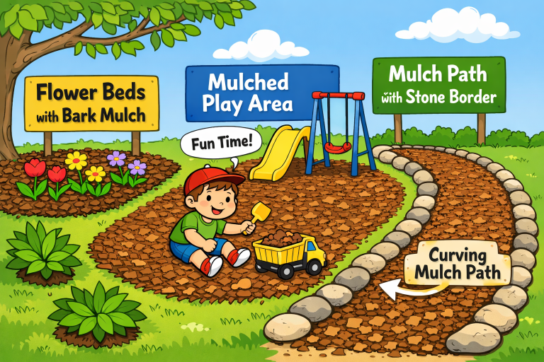 Bark Mulch in Landscaping