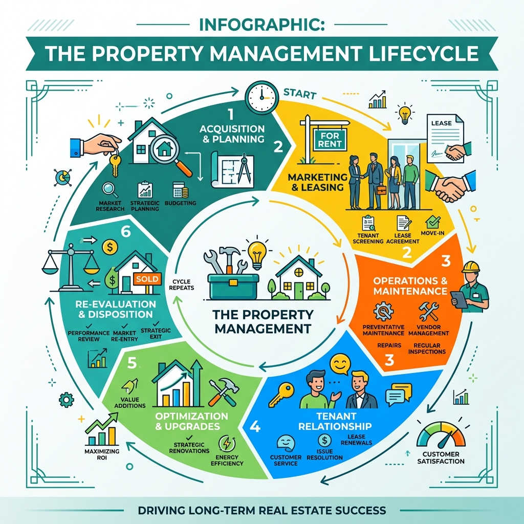 Infographic: The Property Management Lifecycle - Real Estate and Property Management infographic