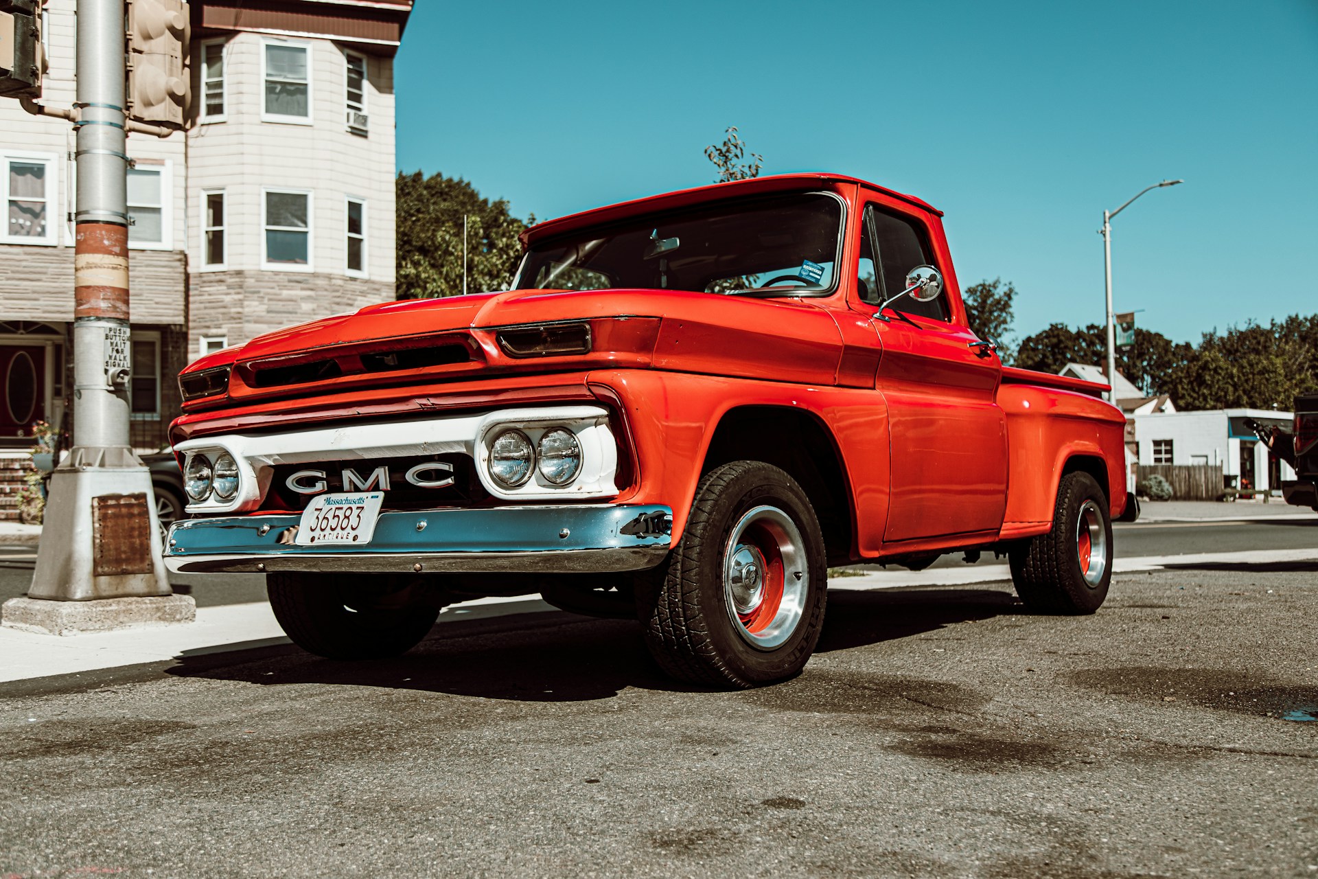 vehicle depereciation - classic red GMC truck