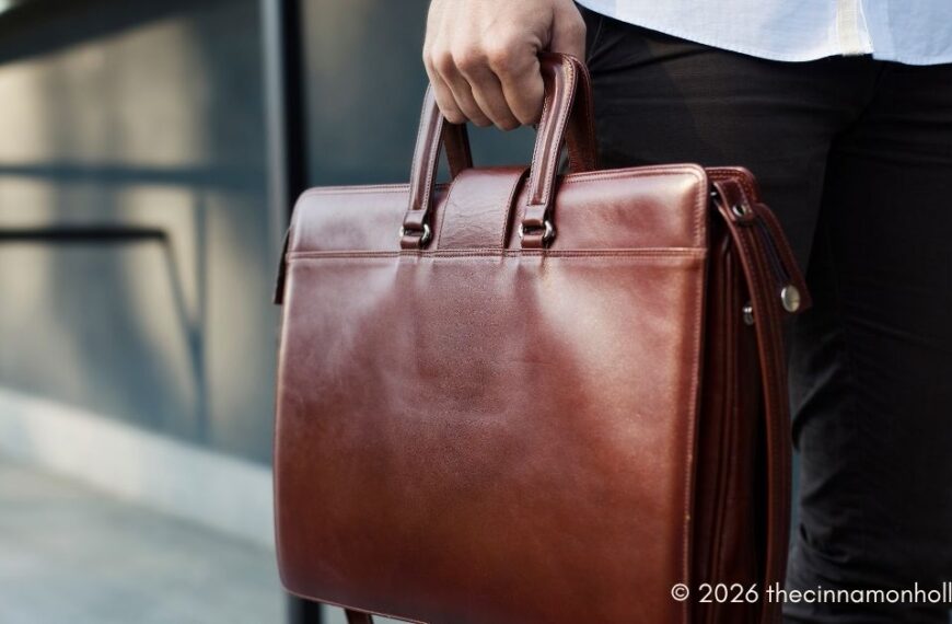 brown leather briefcase