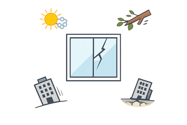 window glass cracks