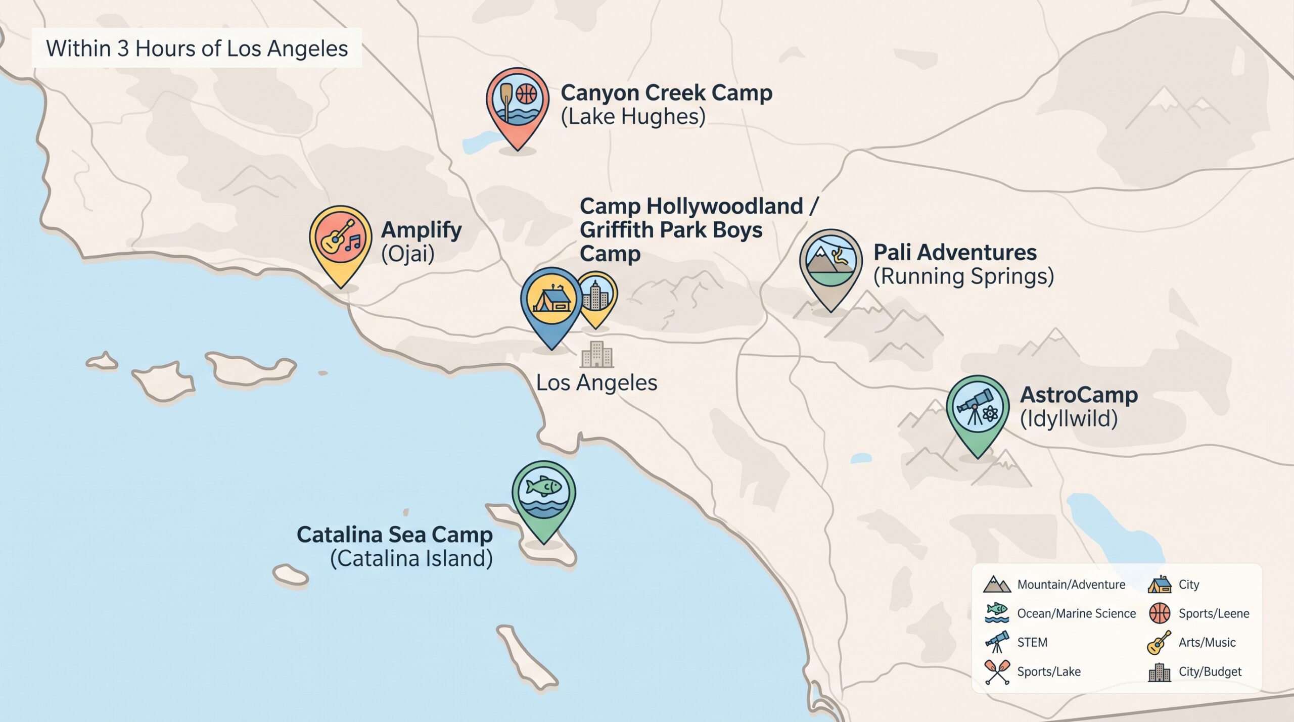 geographic overview of each camp