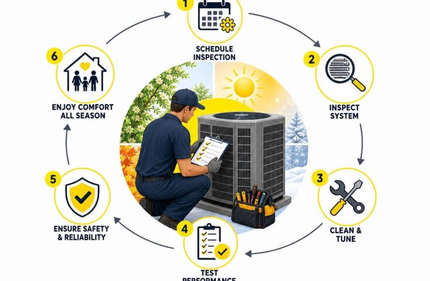 Comprehensive HVAC Services - easonal HVAC inspection workflow infographic